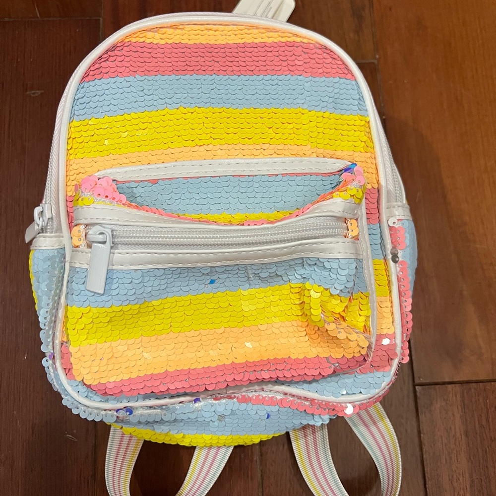 Claire's Vibrant Striped Sequin Backpack
